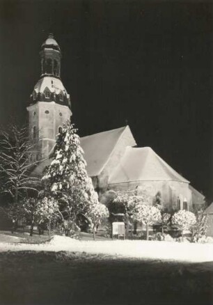 Schlettau. Kirche. Nachtaufnahme