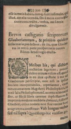 Brevis castigatio scriptorum Glauberianorum, ... = Kurtze Entfehlerung der Glauberischen Schrifften ...