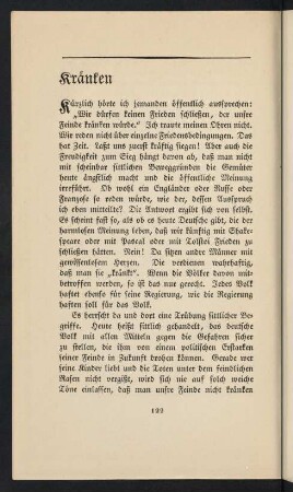 122-125, Kränken - Nüchterne Kriegsregeln