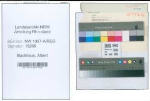Entnazifizierung Albert Backhaus , geb. 00.00.0000 ()