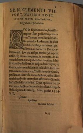 Homiliarvm Doctiss. Viri Ioannis Eckii Adversvs Qvoscvnqve Nostri Temporis Haereticos ..., 3. ... Qvi Est Pecvliariter De Sanctis