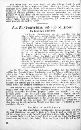 Aus Alt-Saarbrücken und Alt-St. Johann