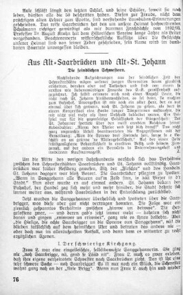 Aus Alt-Saarbrücken und Alt-St. Johann