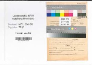 Entnazifizierung Walter Paulat, geb. 15.12.1901 (Angestellter)