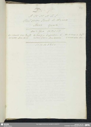 Anno Quarto [Chronik des Jahres 1604]
