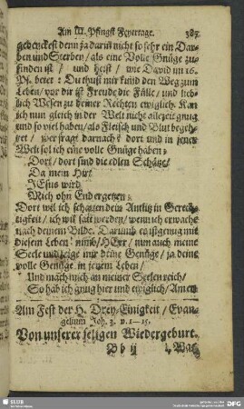 Am Fest der H. Drey-Einigkeit