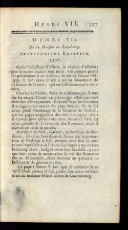 Henri VII. De la Maison de Lunebourg. Trente-Unieme Empereur.