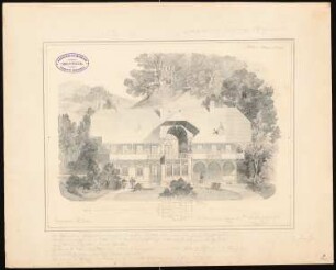 Villa im Glatzer Gebirge: Ansicht, Grundrissskizze