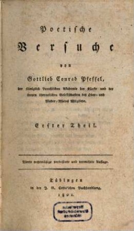 Poetische Versuche, 1