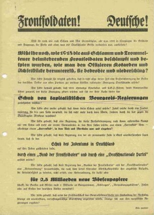 Wahlpropaganda-Flugblatt der NSDAP