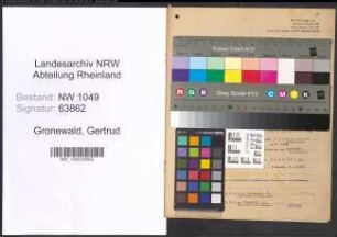 Entnazifizierung Gertrud Gronewald , geb. 25.04.1897 ()