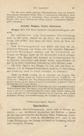 Fünfundzwanzigstes Kapitel. Quecksilber
