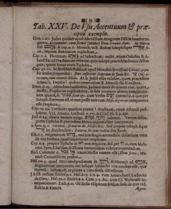 Tab. XXV. De Usu Accentuum & praecipuis exemplis