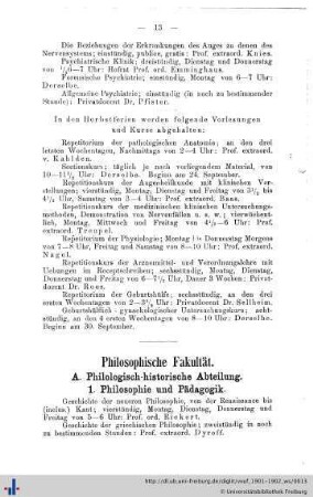 A. Philologisch-historische Abteilung.
