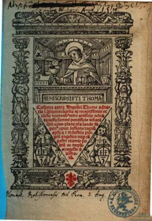 Cathena aurea Angelici Thome aq[ui]natis i[n] q[ua]ttuor eua[n]gelia ... (in librum euangelij ... Mattheum)