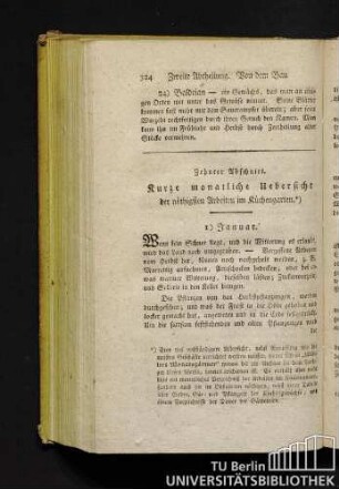 Zehnter Abschnitt. Kurze monatliche Übersicht der nöthigsten Arbeiten im Küchengarten.