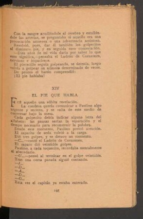 XIV - El pie que habla
