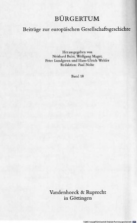 Sozial- und Kulturgeschichte des Bürgertums : eine Bilanz des Bielefelder Sonderforschungsbereichs (1986 - 1997)