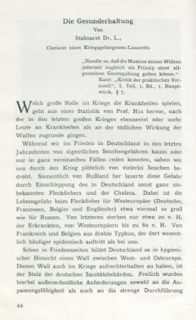Die Gesunderhaltung