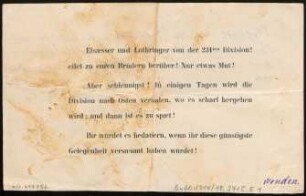 Elsaesser und Lothringer von der 231ten Division!
