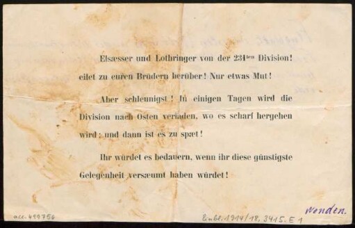 Elsaesser und Lothringer von der 231ten Division!