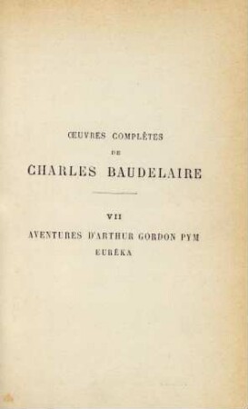 7 = Traductions, 3: Aventures d'Arthur Gordon Pym