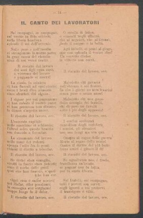 Il canto dei lavoratori
