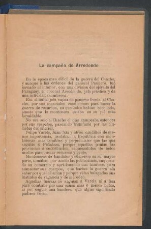 La campaña de Arredondo