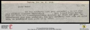 Heid. Hs. 3820,394: Brief von Emil Lask an seine Mutter
