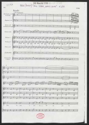 [Arie (Rondo) "Non temer, amato bene"] : [KV 490]