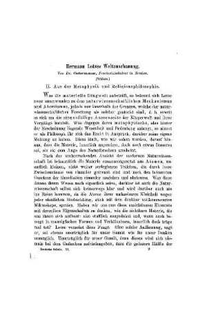 Hermann Lotzes Weltanschauung : (Schluss)