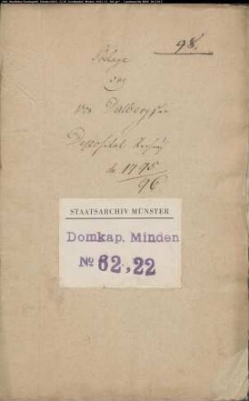 Belege zur Depositalrechnung 1795-1796