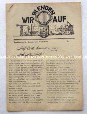 Hektografierte Betriebszeitung der KPD für die Belegschaft der Bremerhavener Werft u.a. über Auseinandersetzungen innerhalb der Gewerkschaft