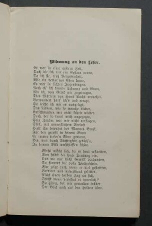 Widmung an den Leser.