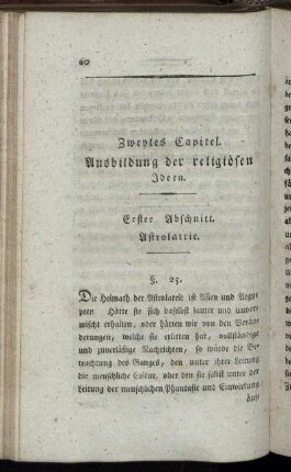 Zweytes Capitel. Ausbildung der religiösen Ideen.