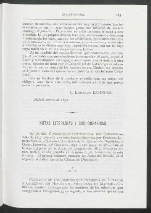 Notas literarias y bibliográficas
