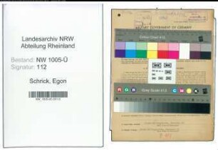 Entnazifizierung Egon Schrick , geb. 11.06.1893 (Stadtamtmann)