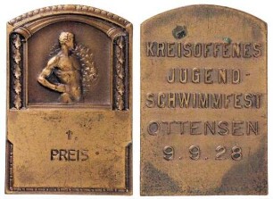 Preismedaille zum kreisoffenen Jugend-Schwimmfest Ottensen am 9. 9. 1928