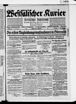 Westfälischer Kurier : westfälischer Volksfreund : Hamm-Soester Volkszeitung : Werner Volkszeitung, Sauerländer Volksfreund