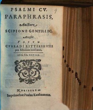 Psalmi centesimi quinti CV. paraphrasis