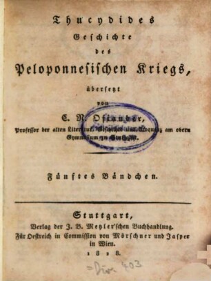 Geschichte des peloponnesischen Kriegs. 5