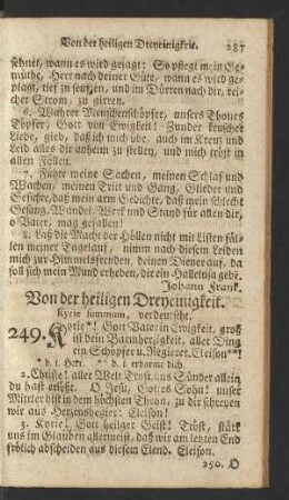 Von der heiligen Dreyeinigkeit
