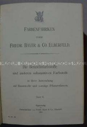 Bayer - Farbfabrik - Farbenfabriken vorm. Friedr. Bayer und Co. Elberfeld