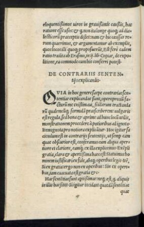 De Contrariis Sententiis explicandis.