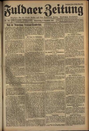 Ausgabe vom Donnerstag, den 08. Dezember 1927.