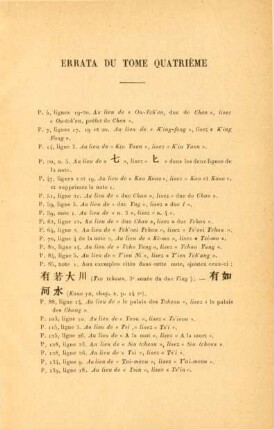 Errata du tome quatrième