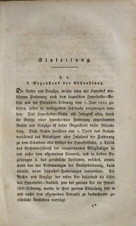 Lehrbuch des bayerschen Hypothekenrechtes und der Prioritäts-Ordnung mit dem Concurs- und Executions-Processe, 1. Hypothekenrecht