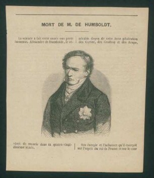 MORT DE M. DE HUMBOLDT.