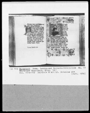 Lochner-Gebetbuch / Deutsches Gebetbuch — Sankt Antonius Abt, Folio 172recto
