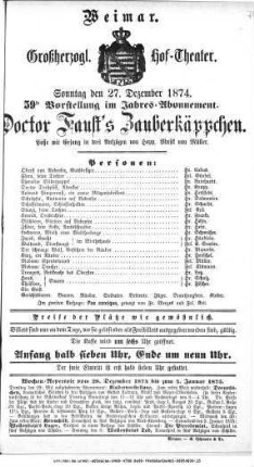 Doctor Faust`s Zauberkäppchen